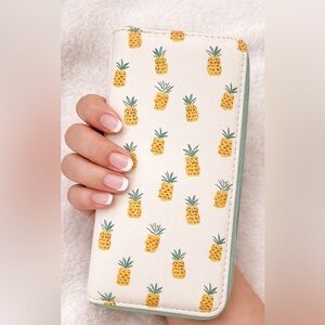 Pineapple Print Zip Wallet | Cute Summer Aesthetic | Giftable